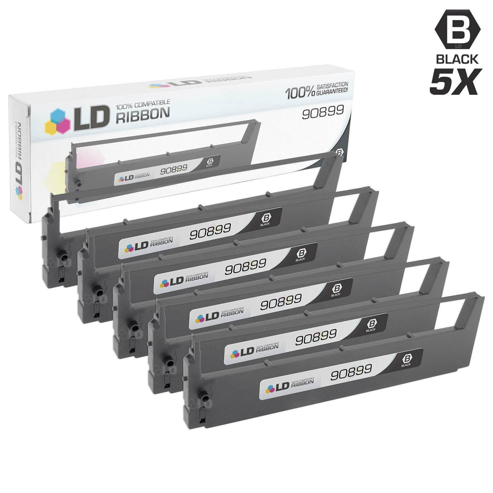 LD Compatible Printek 90899 Set of 5 Black Printer Ribbons for Printmaster