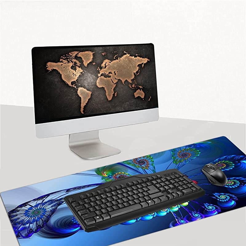 Large Gaming Mouse Pad XXL Extended Mat Desk Pad Mousepad Long Non-Slip Rubber Mice Pads Stitched Edges 35.4&rdquo;x15.7&rdquo; (015kongque)