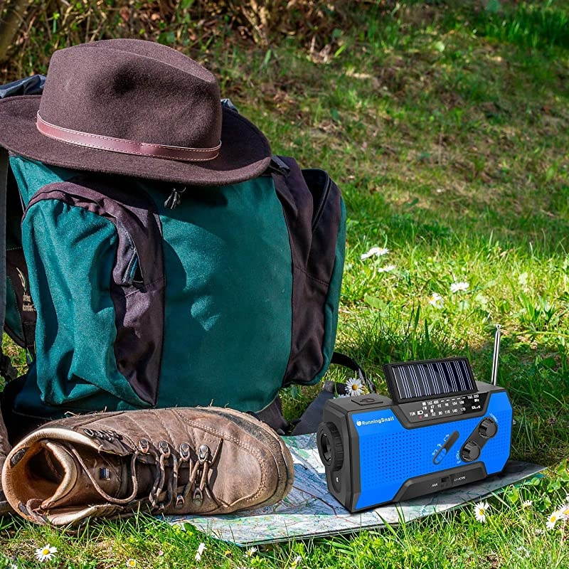 Solar Crank NOAA Weather Radio for Emergency with AM/FM, Flashlight, Reading Lamp and 2000mAh Power Bank (Green)