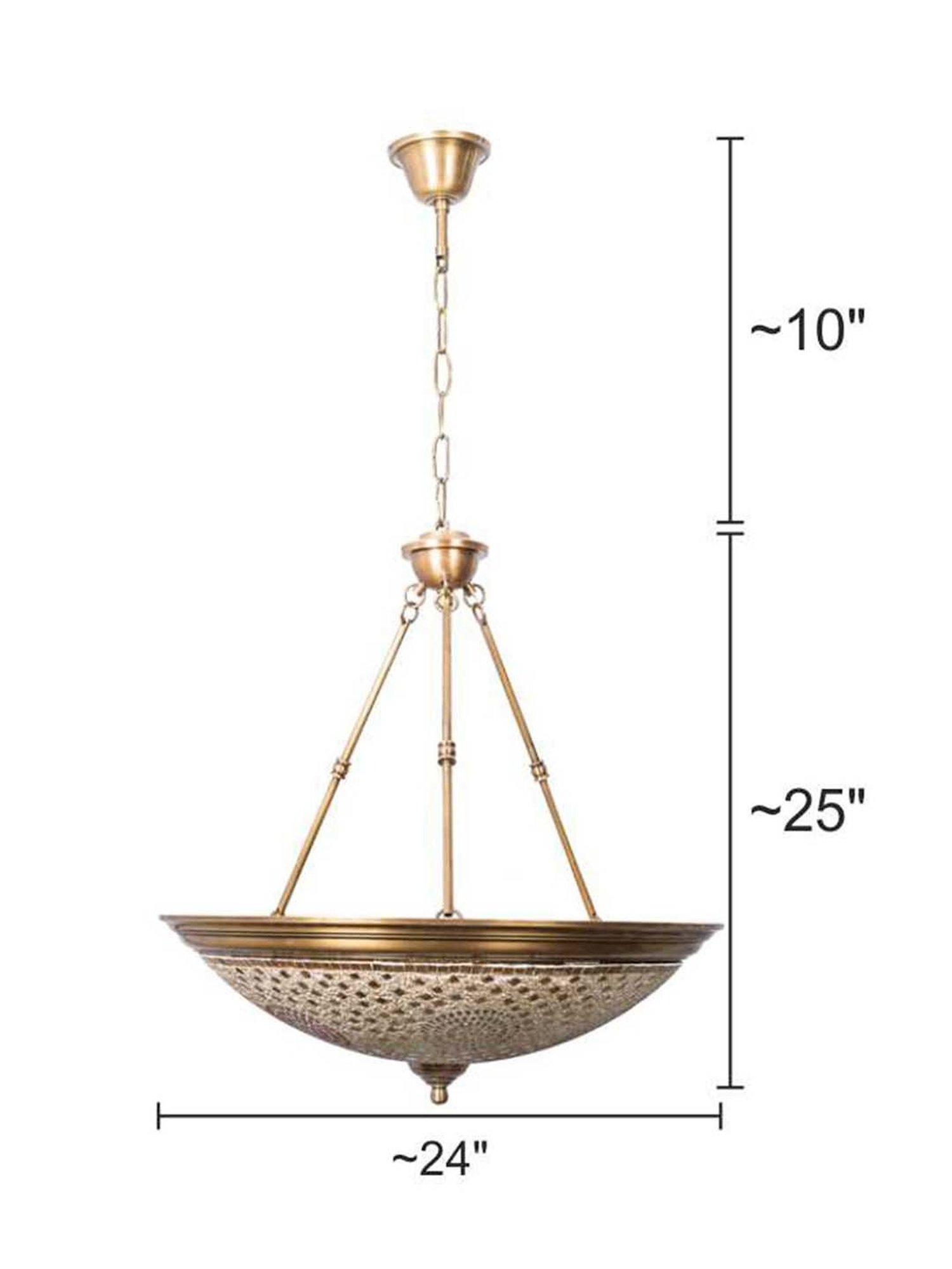 Fos Lighting 'Dish' Antique Gold & White Brass 5-In-1 Hanging Light
