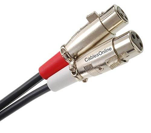 CablesOnline 10ft 2-XLR 3C Female to 2-RCA Male Professional Premium Grade Stereo Audio Cable (XR-A110)