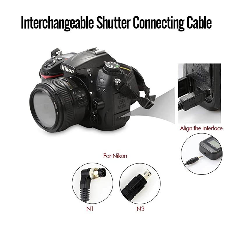 Intervalometer Wired Digital Camera Remote Controller LCD Timer Shutter Release Remote Control for N90/F5/F6/F100/F90/F90X/D1/D1H/D1X/D2/D3/D2H/D2Hs/D2X/D2Xs/D200/D300/D700 etc