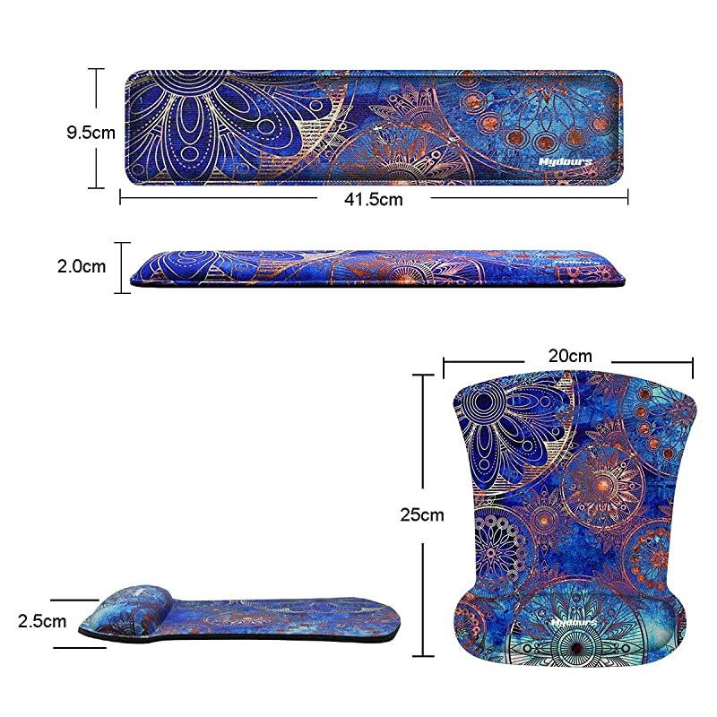 Keyboard Wrist Rest and Mouse Pad with Wrist Rest Support - Ergonomic Mouse Wrist Support - Memory Foam Durable Comfortable Lightweight for Gaming, Computer, Office, Laptop