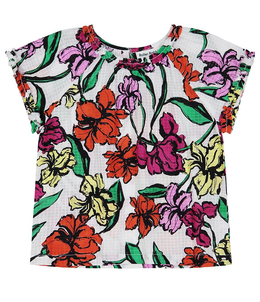 Roller Rabbit Baby Girls 12-24 Months Family Matching Jorales Hawaiian Print Cap Sleeve Top