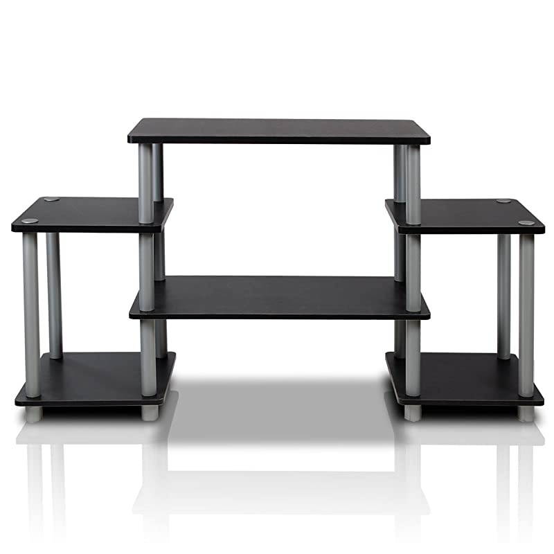 TurnNTube No Tools Entertainment TV Stands BlackGrey amp Simplistic End Table EspressoBlack