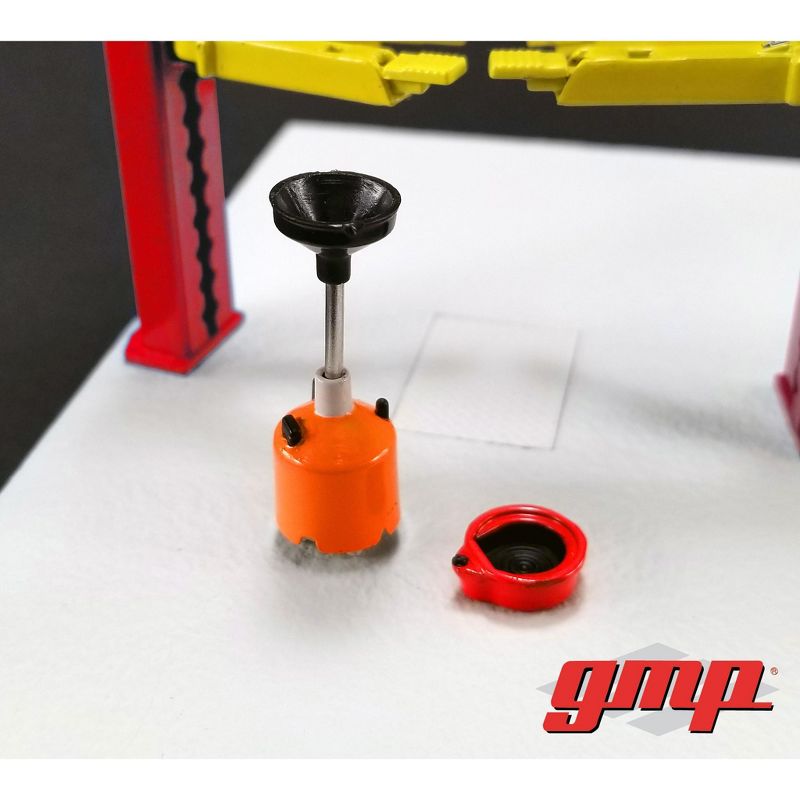 Two Post Lift Red and Yellow for 1/43 Scale Diecast Model Cars by GMP