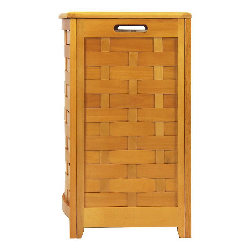Oceanstar Bowed Front Veneer Laundry Wood Hamper with Interior Bag