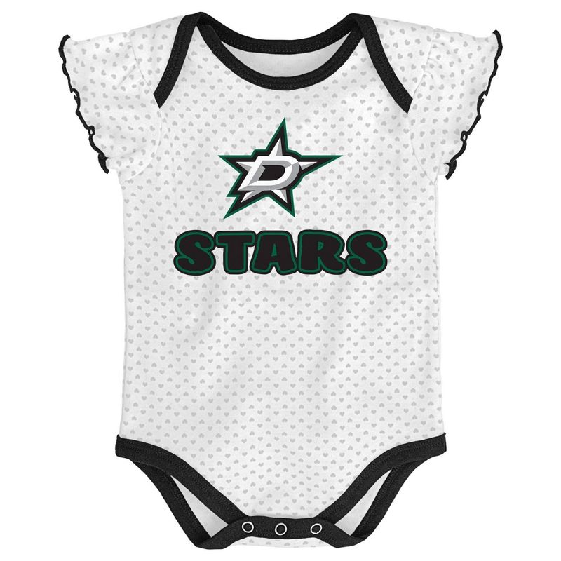 NHL Dallas Stars Girls' Winning Goal 3pk Body Suit Set - 18M