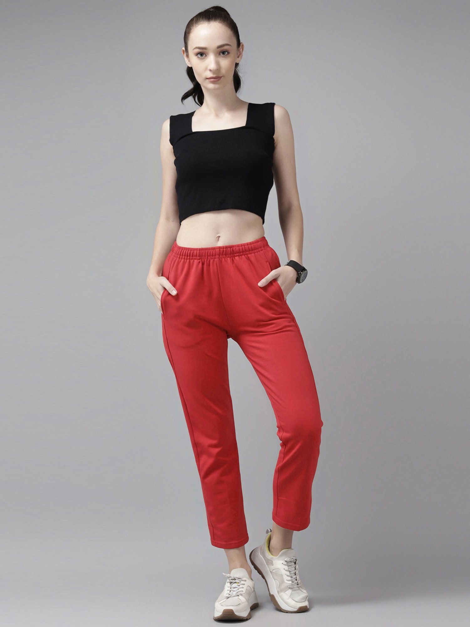 Cayman Red Mid Rise Trackpants