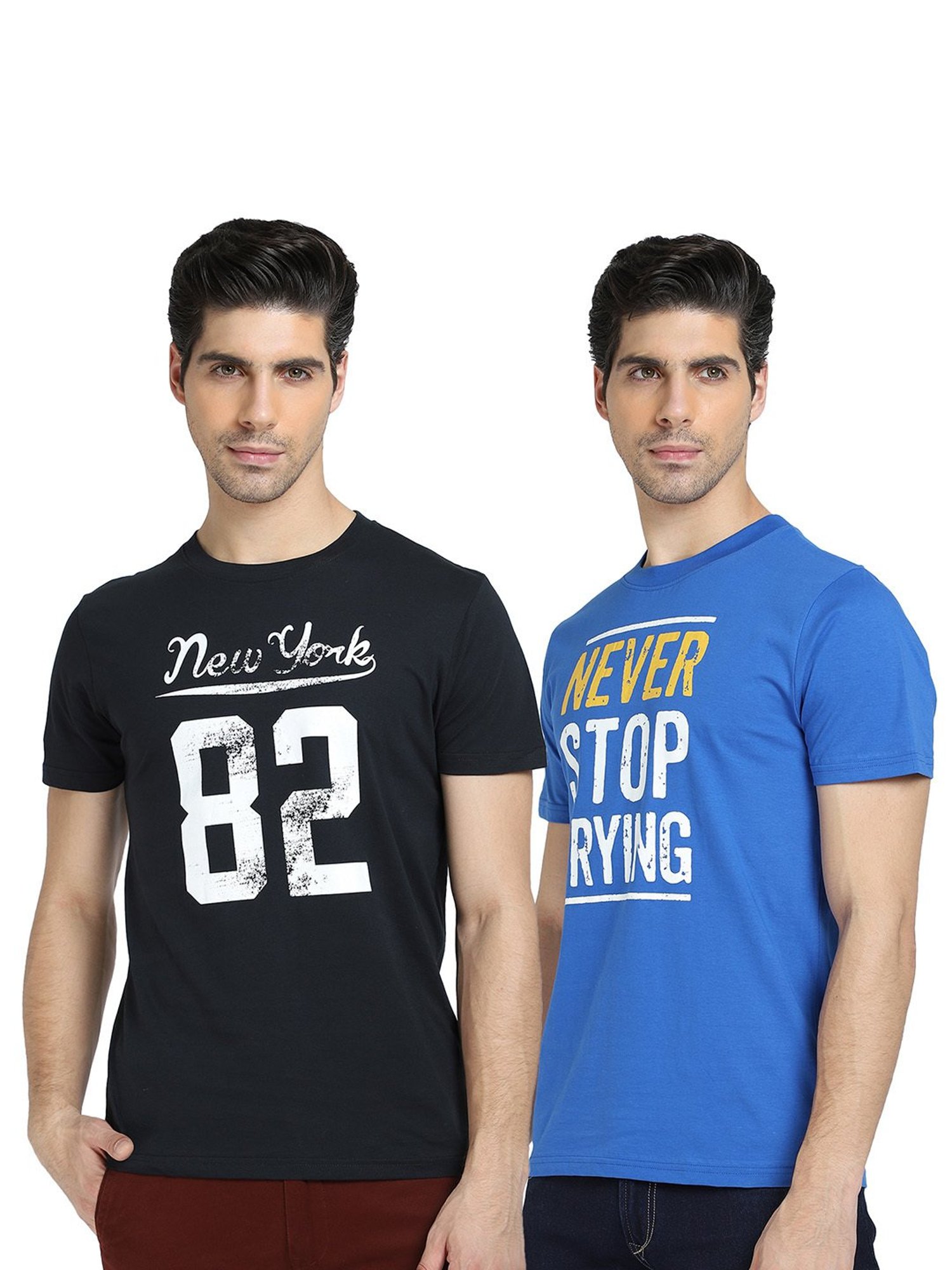 Dyca Black & Blue Crew T-Shirt - Pack of 2