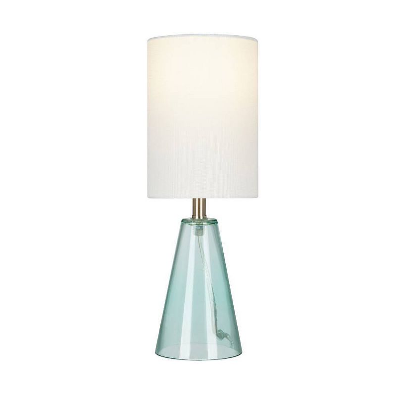 14" Glass Accent Table Lamp Teal - Cresswell Lighting