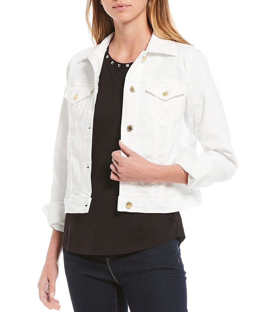 Ali Miles Printed Button Front Floral Wire Neck 3/4 Bell Sleeve Jacket