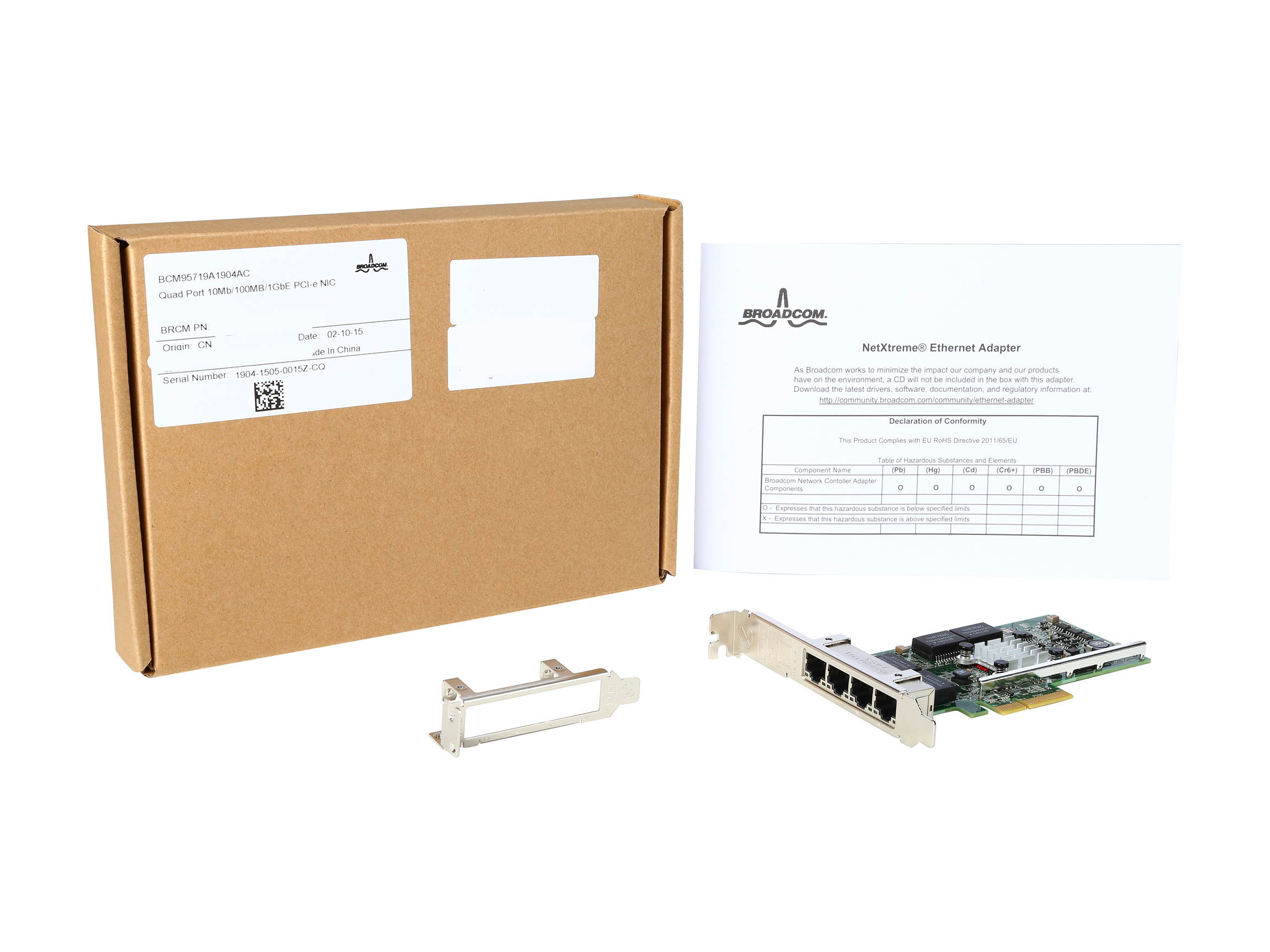 Broadcom NetXtreme BCM5719-4P Quad-Port Ethernet Server Adapter PCI Exrpess 2.1 x 4