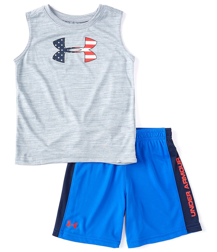 Under Armour Toddler Boys 2T-4T Americana Icon Tank & Racing-Stripe Shorts Set