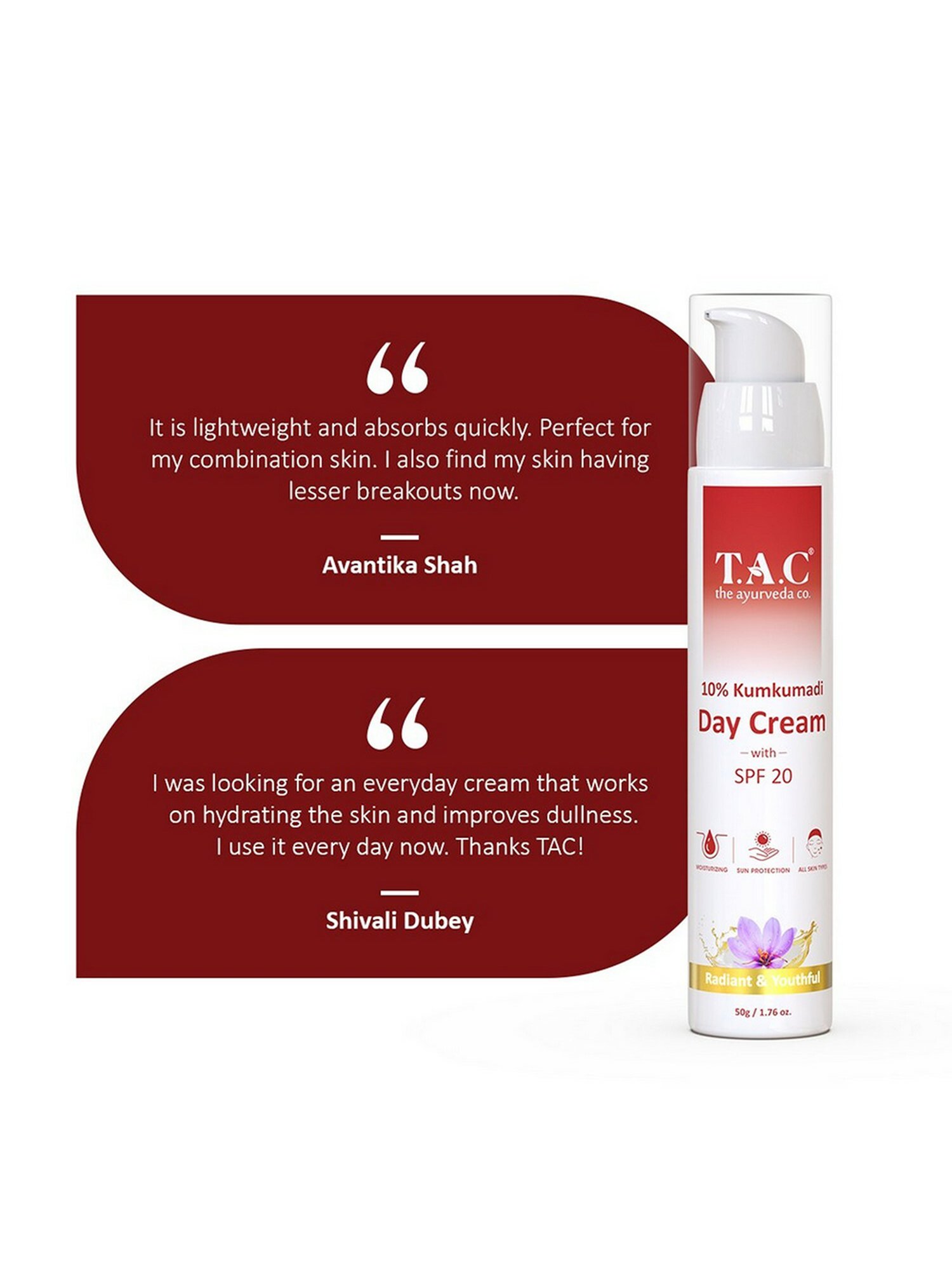 TAC - The Ayurveda Co. Kumkumadi Day Cream - 50 gm