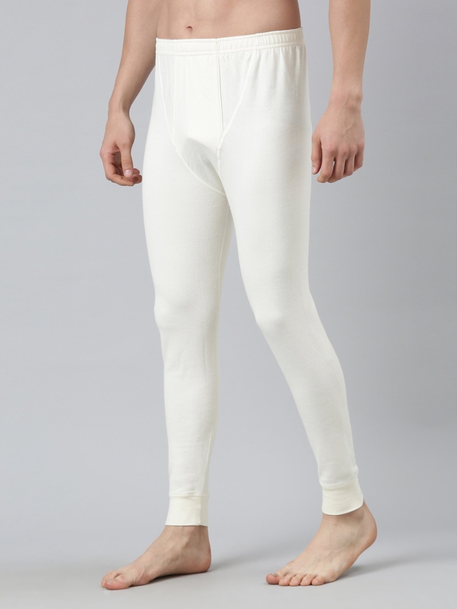 Dixcy Scott Maximus White Cotton Skinny Fit Thermal Bottoms