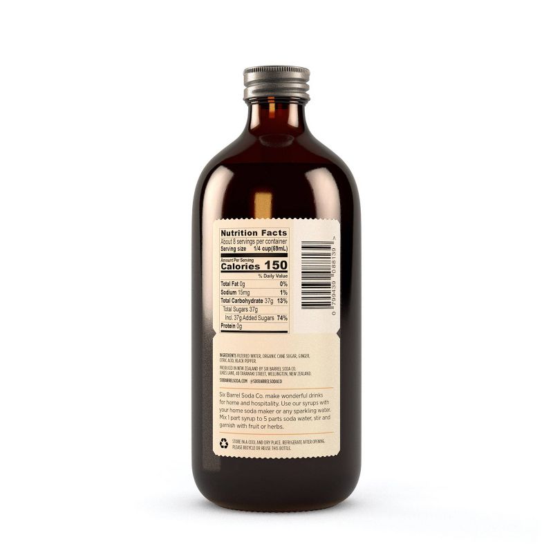 Six Barrel Soda Co. Ginger Ale Soda Syrup - 16.9fl oz