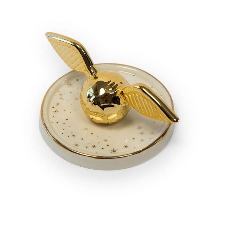 Robe Factory LLC Harry Potter Golden Snitch Ceramic Trinket Tray | 4 Inches