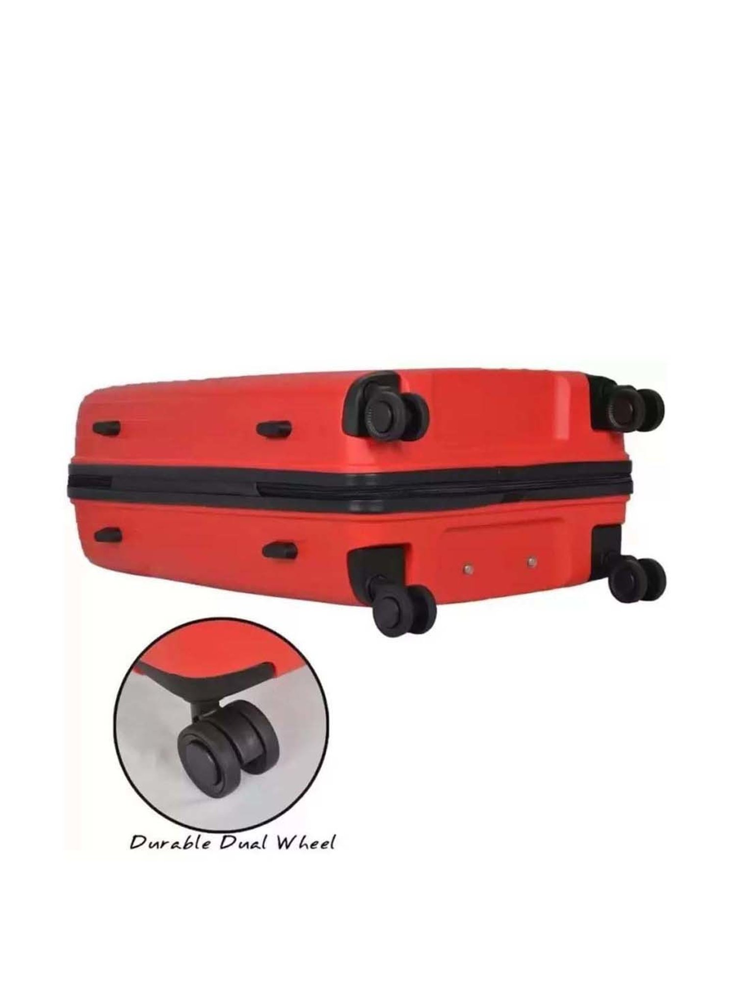 VIP Quad Red Textured Trolley Bag Pack of 3 - 53cms,63cms & 73cms