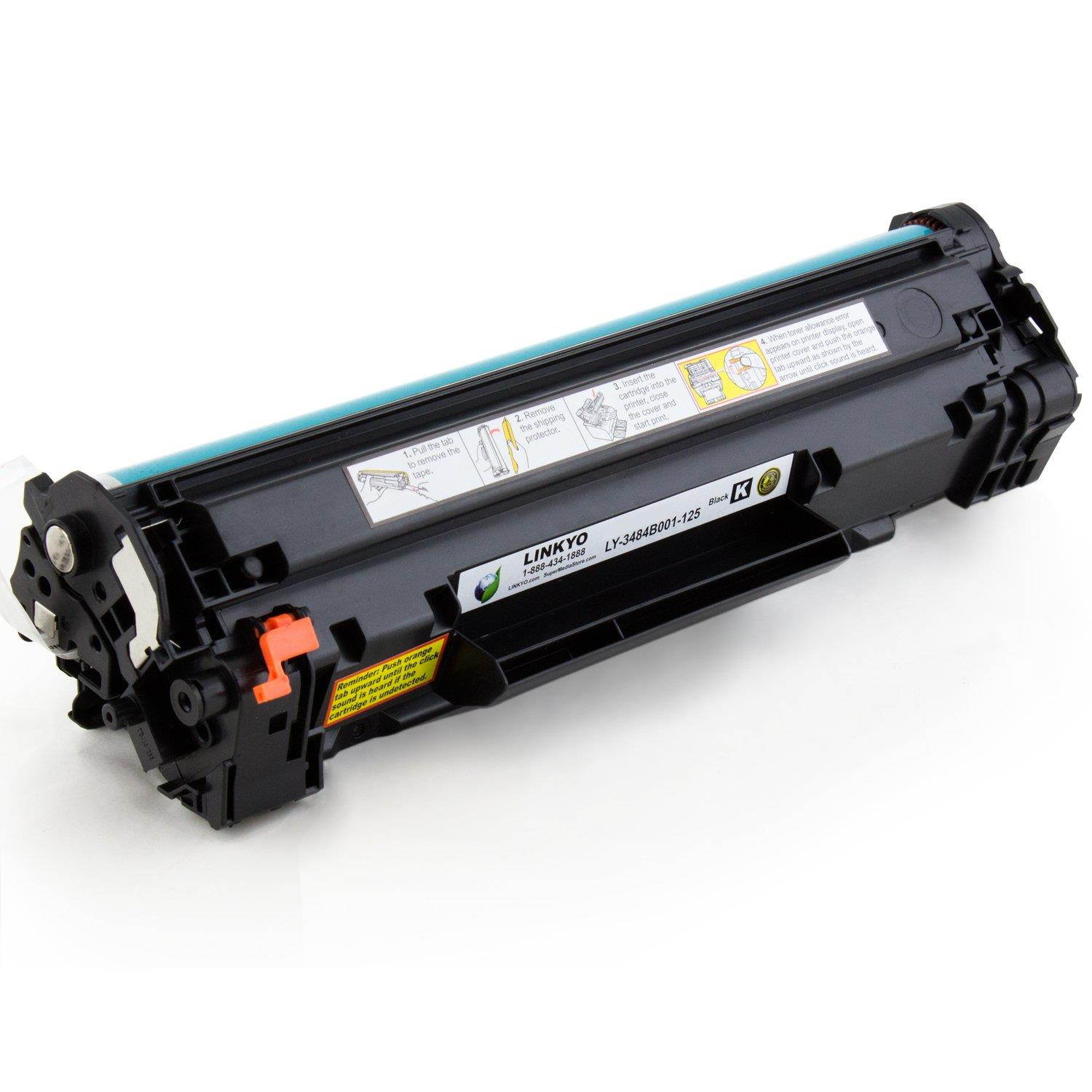 LINKYO Compatible Toner Cartridge Replacement for Canon 125 3484B001AA (Black)