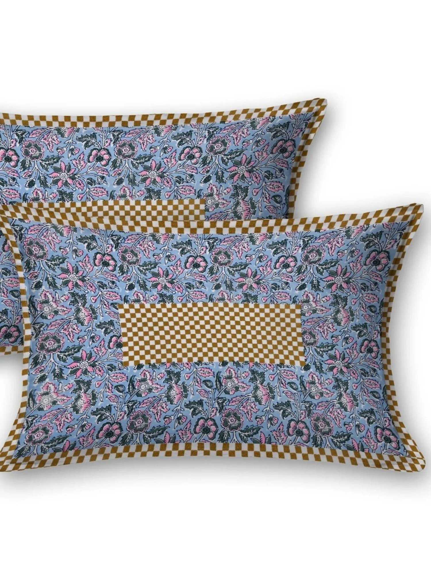 Living Roots Floral Beige 300 TC Cotton Bedsheet with 2 Pillow Covers