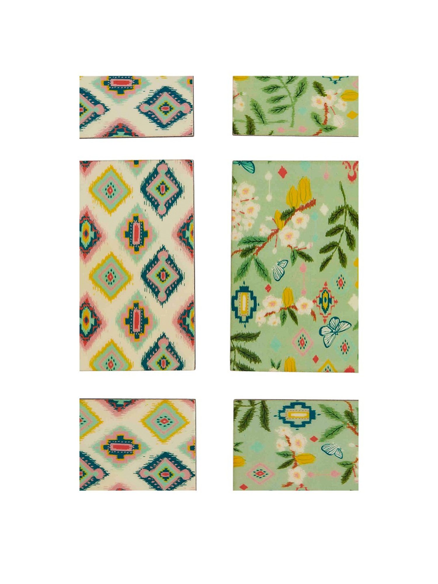 Chumbak Wooden Multicolor Coasters -Farm Garden - Set of 6