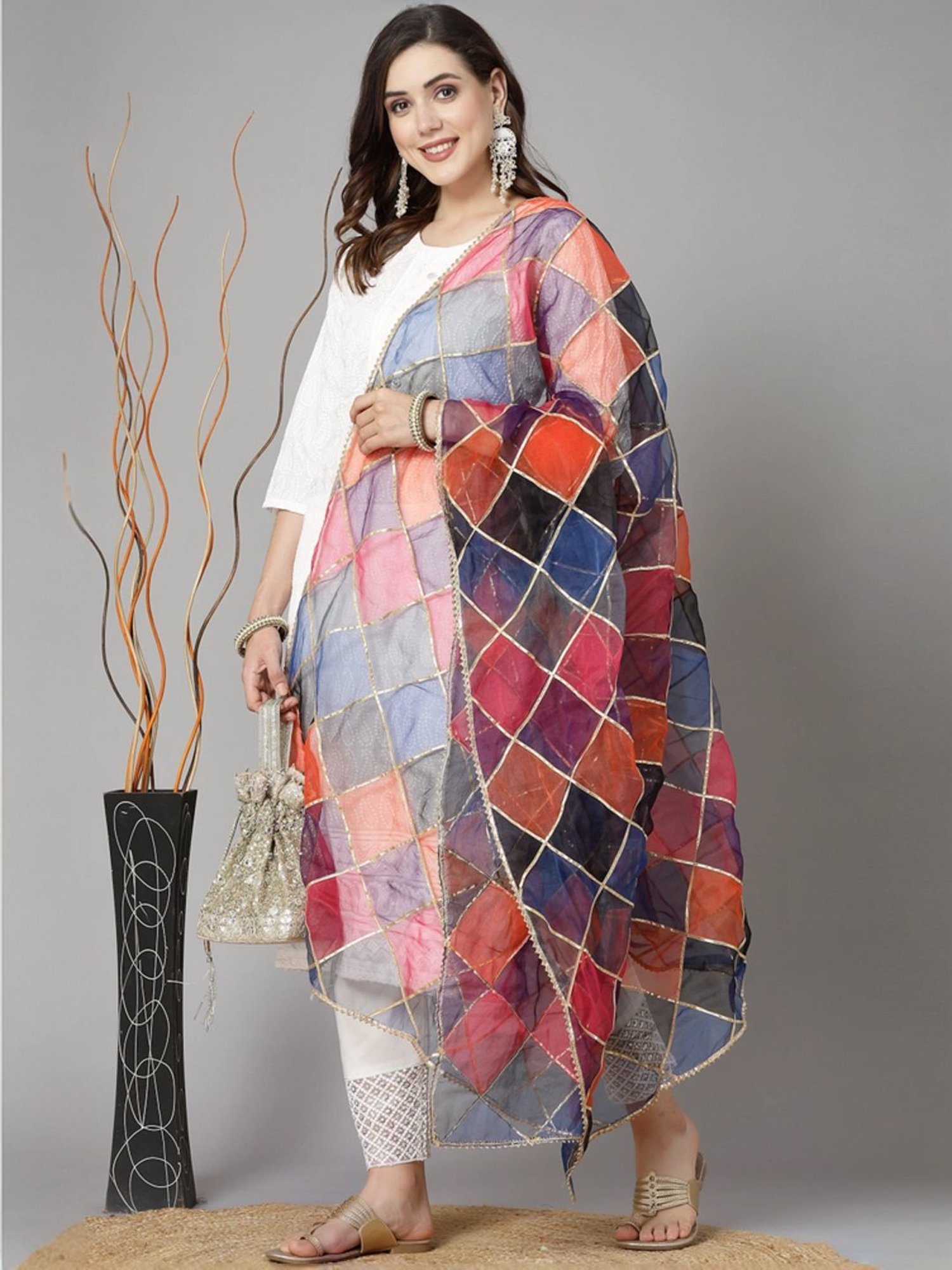 Stylum Multicolor Block Print Dupatta