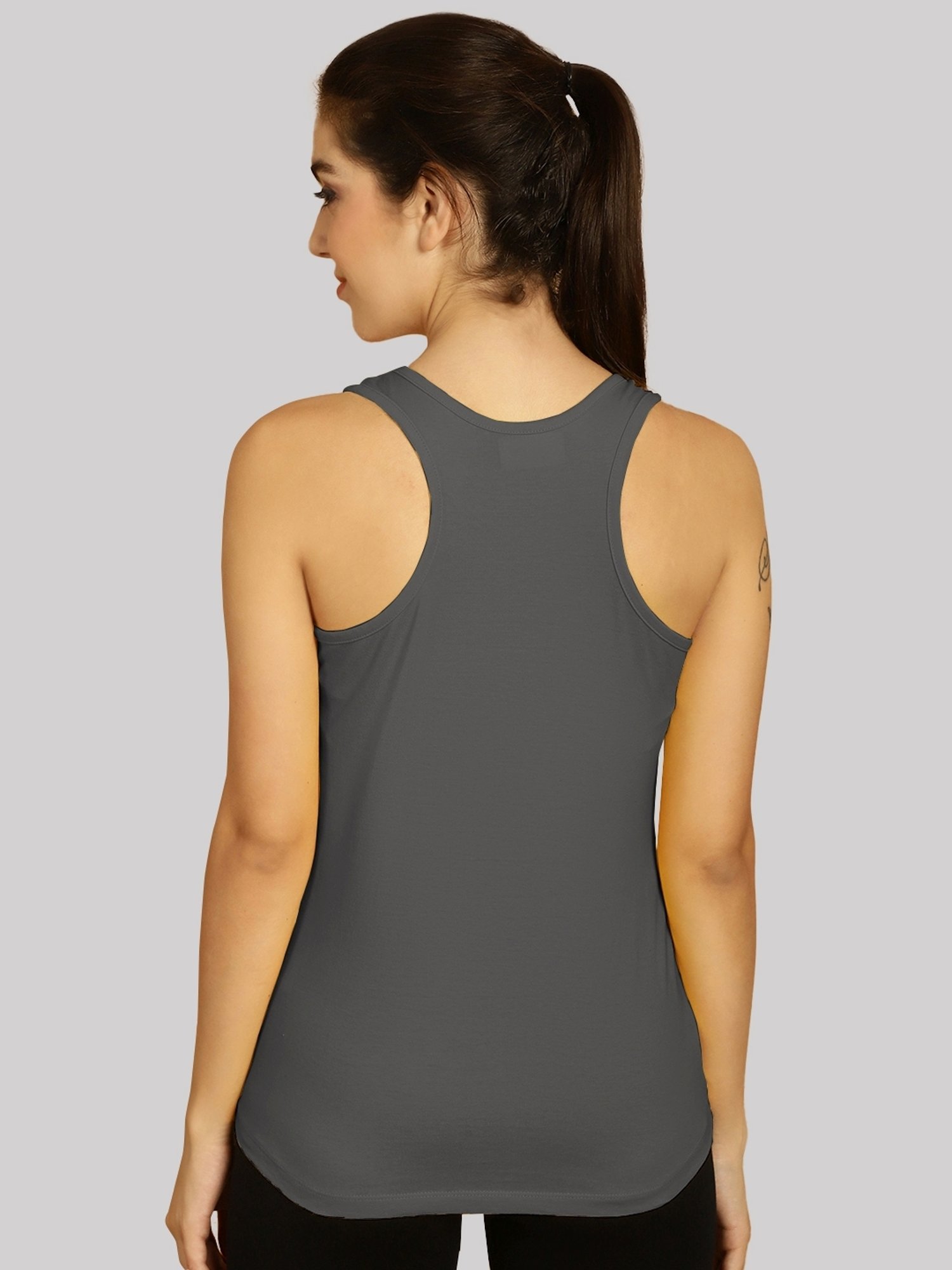 Friskers Purple & Grey Cotton Sports Tank Top - Pack Of 2