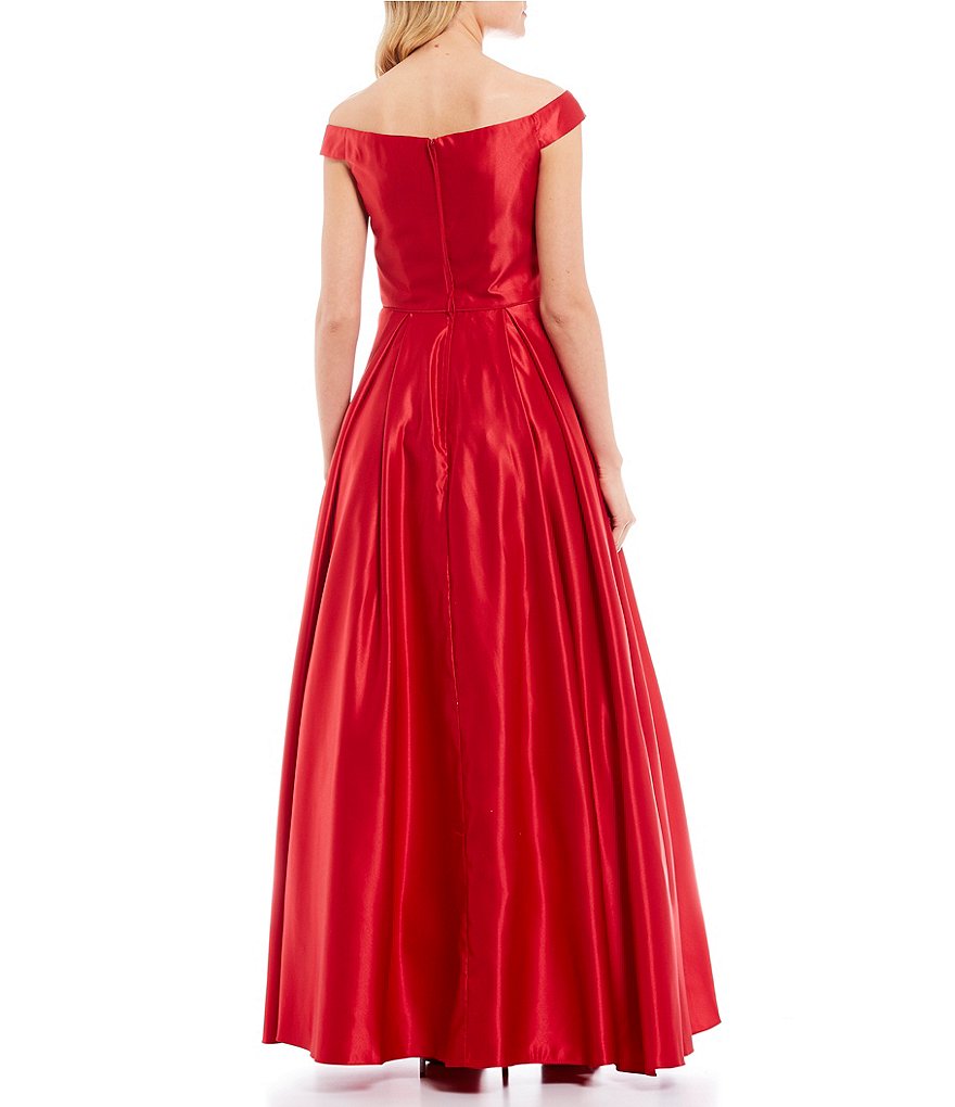 Blondie Nites Off the Shoulder Beaded Pockets Ball Gown