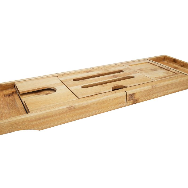 Mind Reader Premium Extendable Bamboo Bath Caddy, Bamboo