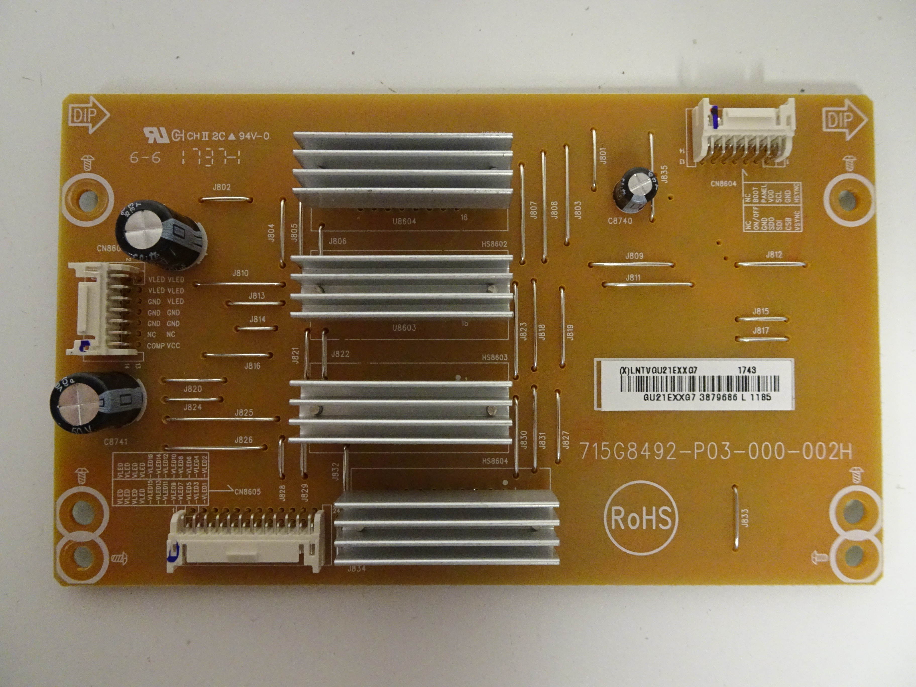 Vizio E55-E1 LED Driver (715G8492-P03-000-002H) LNTVGU21EXXG7