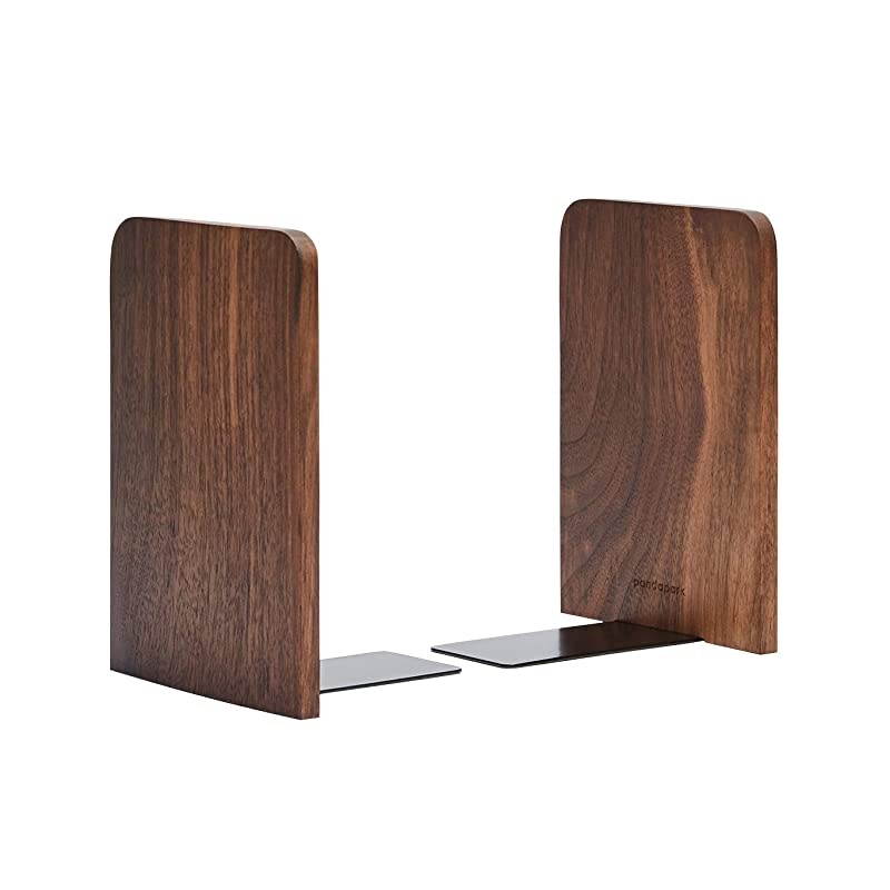 Wood Bookends,Pack of 1 Pair,Non-Skid,Black Walnut,Office Book Stand (Black Walnut-A Plus)