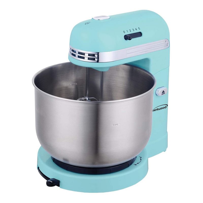 Brentwood SM-1162BL 250 Watt 5 Speed 3.5 Quart Kitchen Chef Countertop Baking Stand Mixer with 2 Beaters and Dough Hook Attachment, Blue
