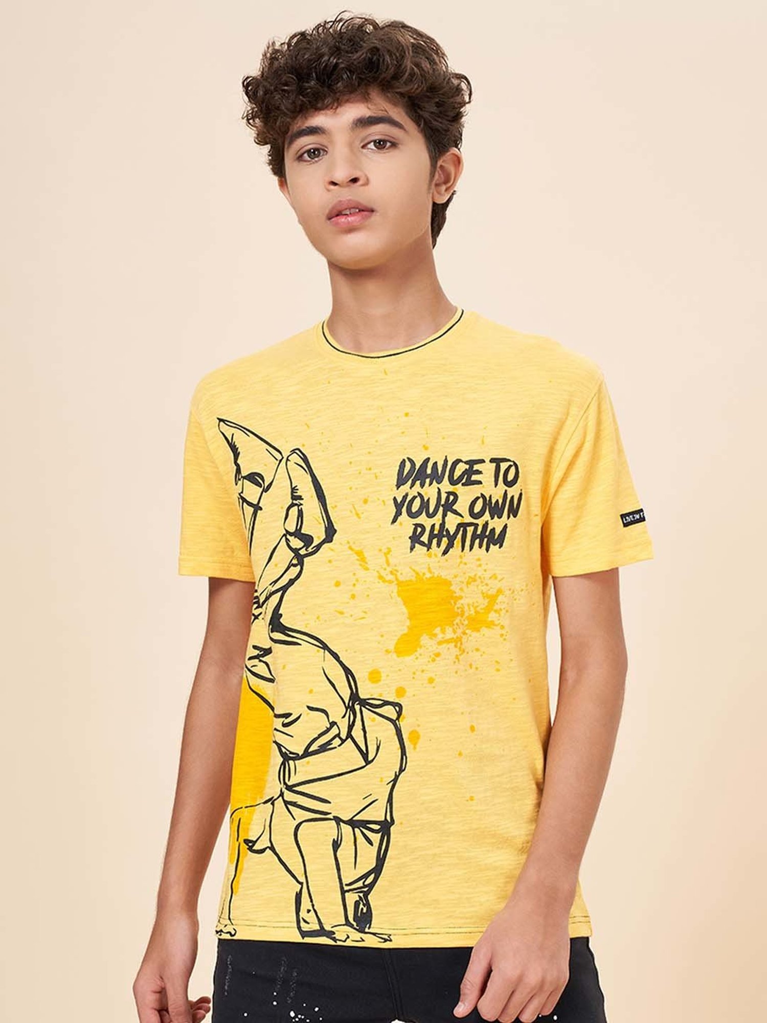 Coolsters by Pantaloons Kids Yellow Cotton Printed T-Shirt
