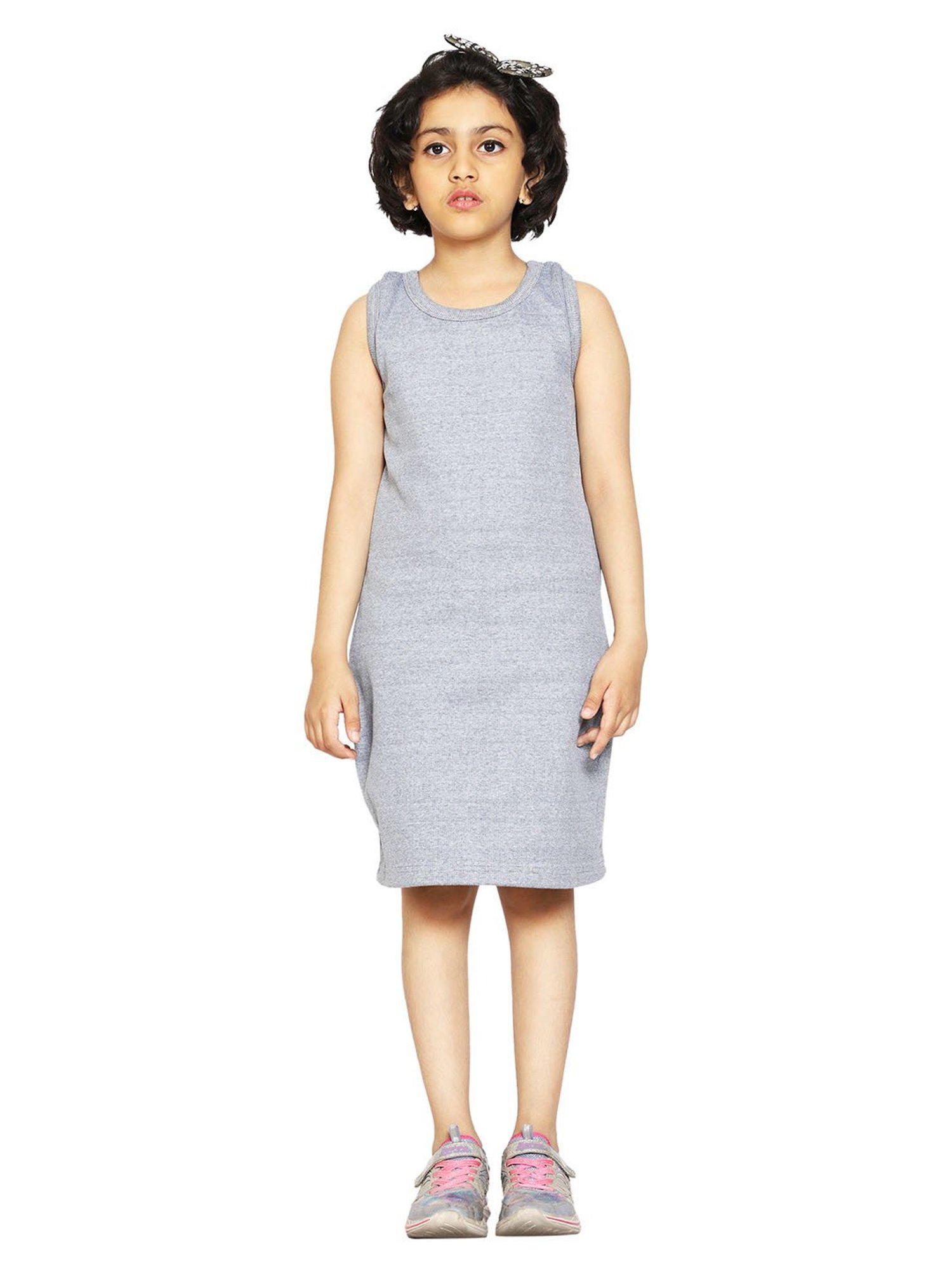 Kiddopanti Kids Grey Solid Dress