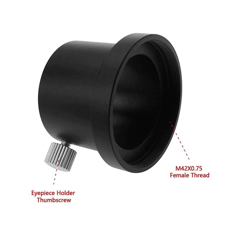 M42X075 Female Thread to 125 Adapter Connecting to a Filter Wheel to Another Adapter with T2 Thread with an Offaxis Guider for Astrophotography or Visual observing