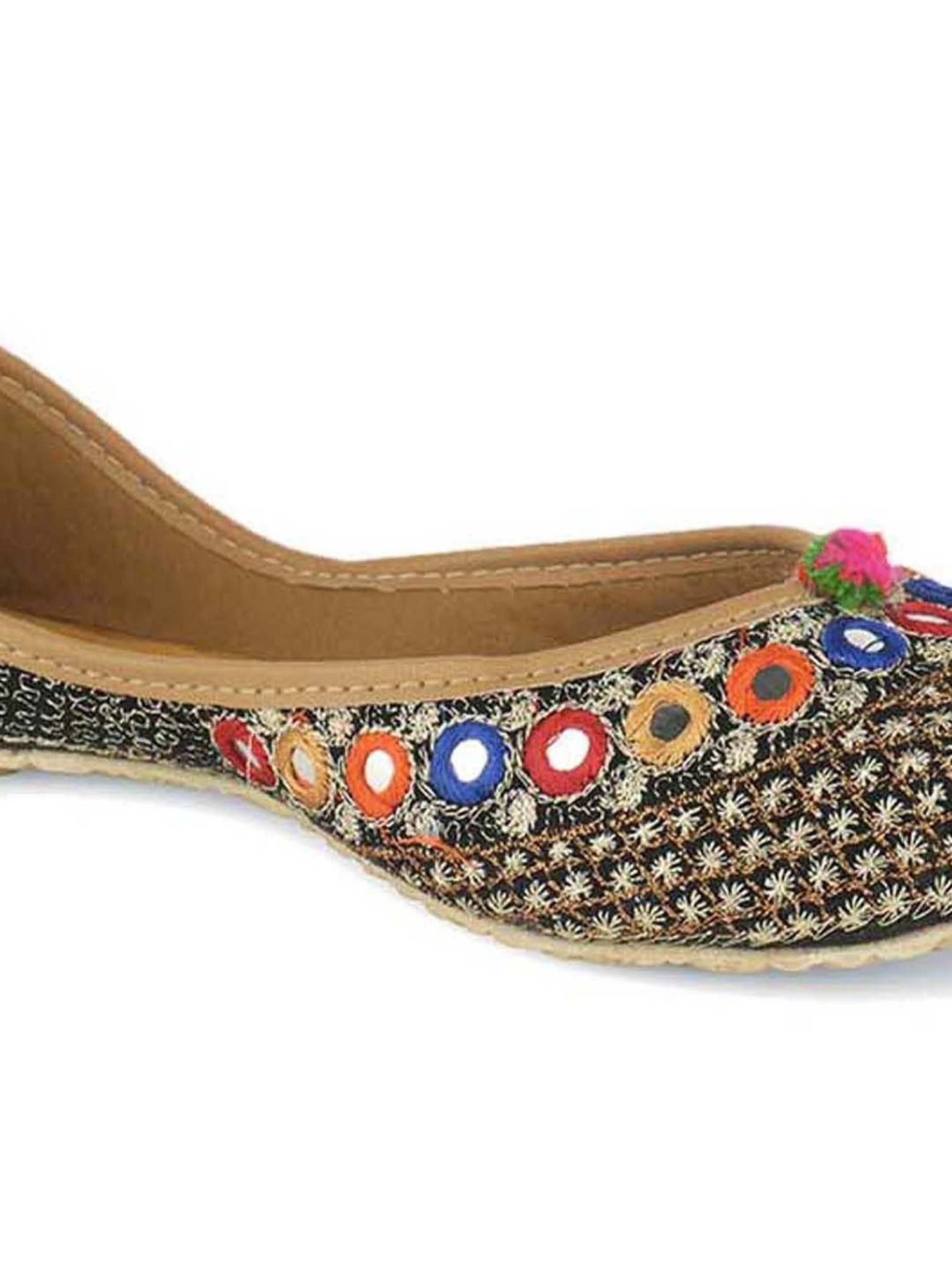 Desi Colour Women's Black Ethnic Juttis