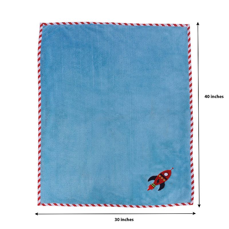 Bacati - Airspace Aqua Embroidered Blanket