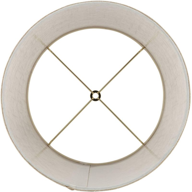 Set of 2 Burlap Linen Medium Drum Lamp Shades 11" Top x 13" Bottom x 9.5" Slant x 9.5" High (Spider) Replacement with Harp and Finial