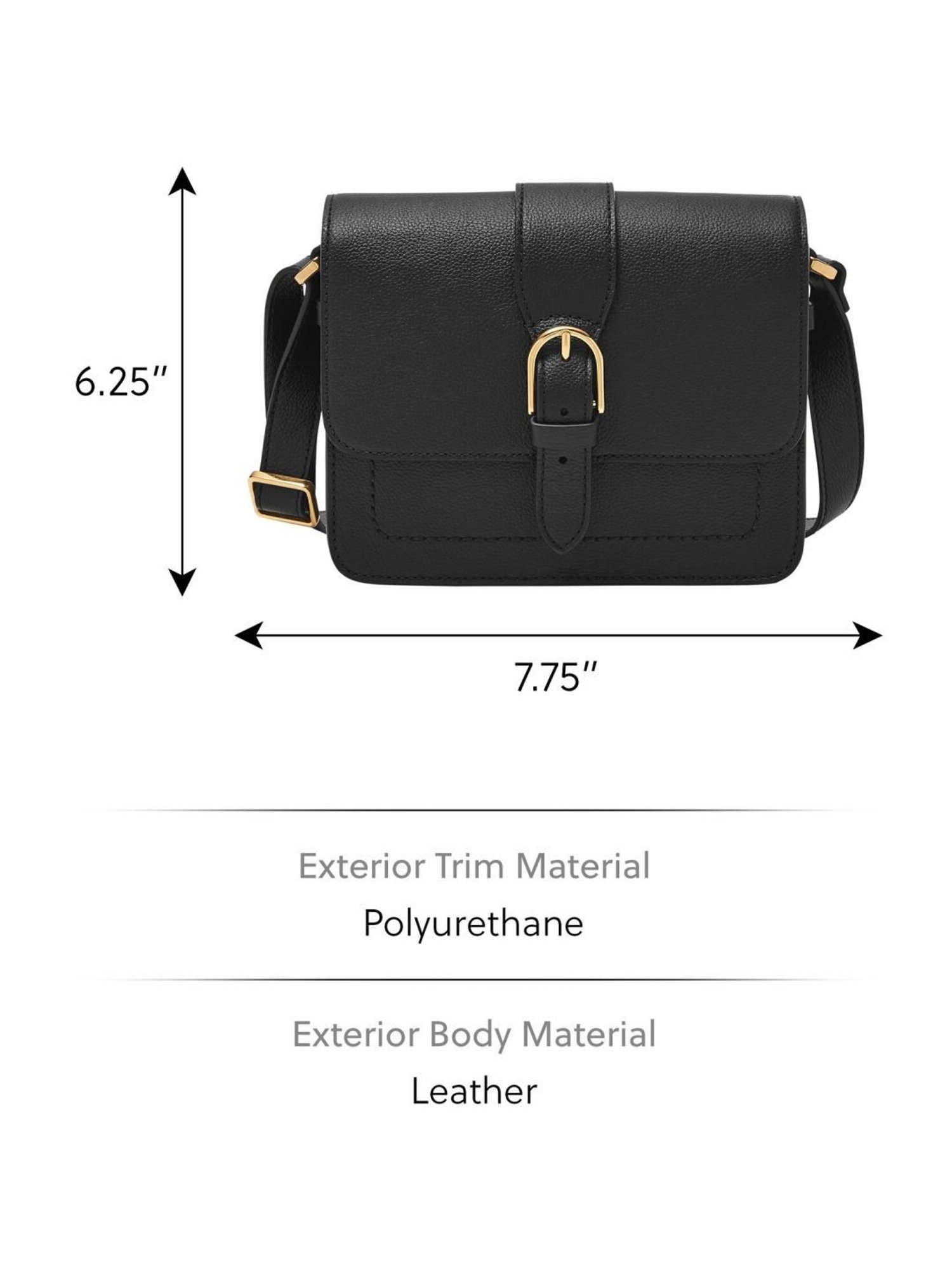 Fossil Black Solid Sling Handbag