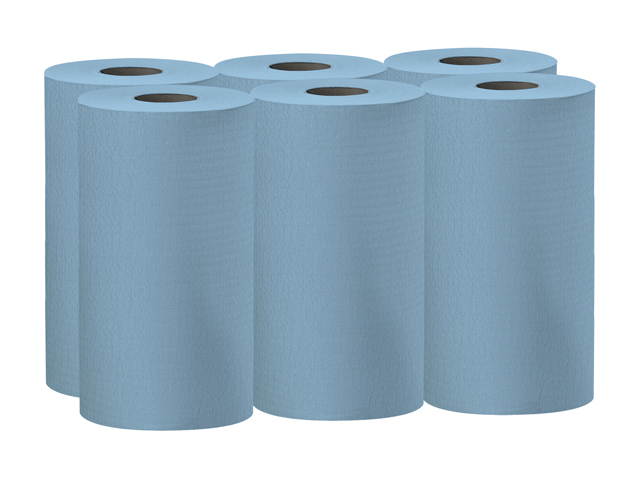 WypAll X60 Reusable Cloths (35431), Blue, Roll, 130 Sheets / Roll, 6 Rolls / Case, 780 Wipes / Case