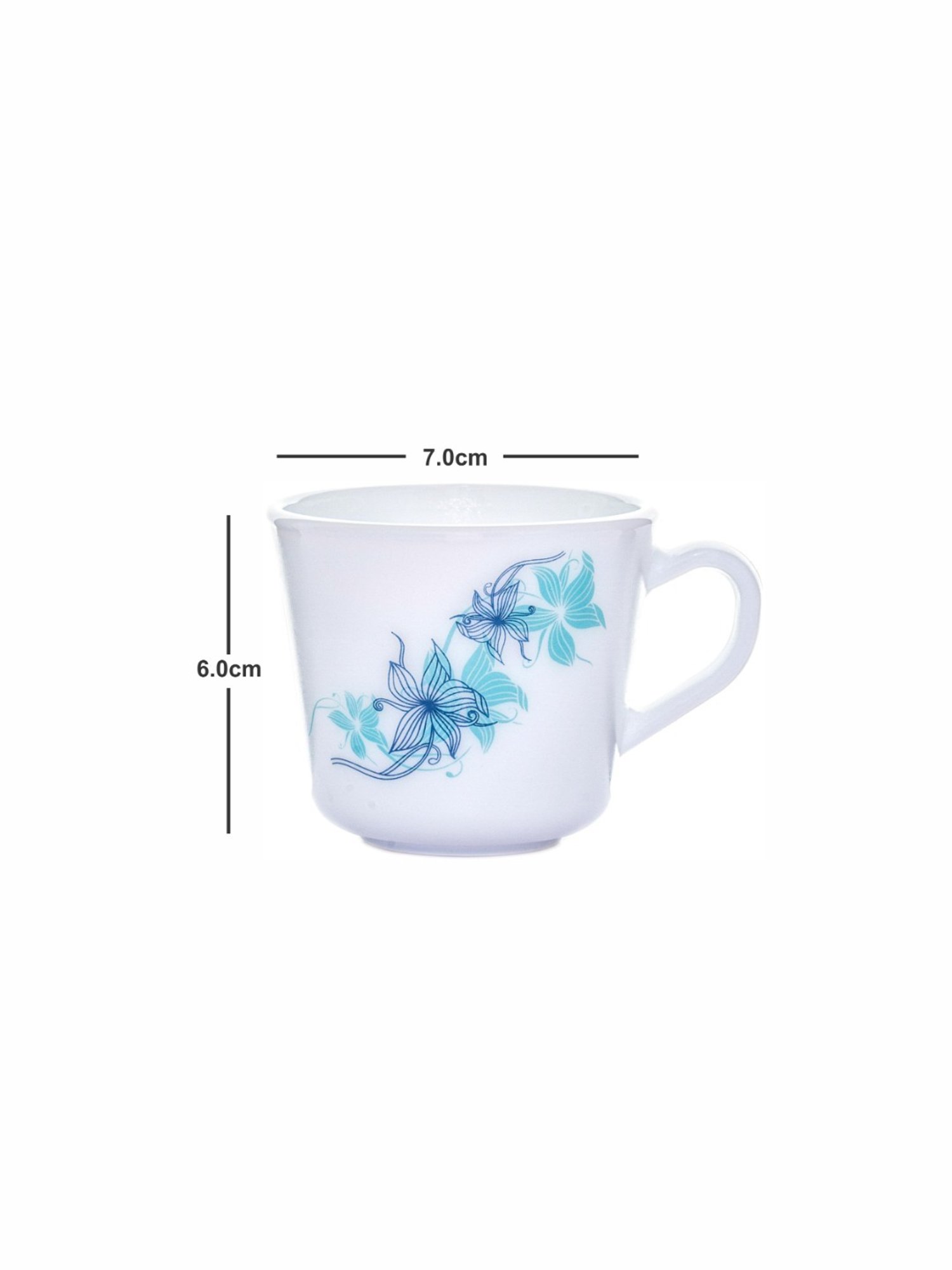 Cello White Opalware Tea & Coffee Mug - Set of 6