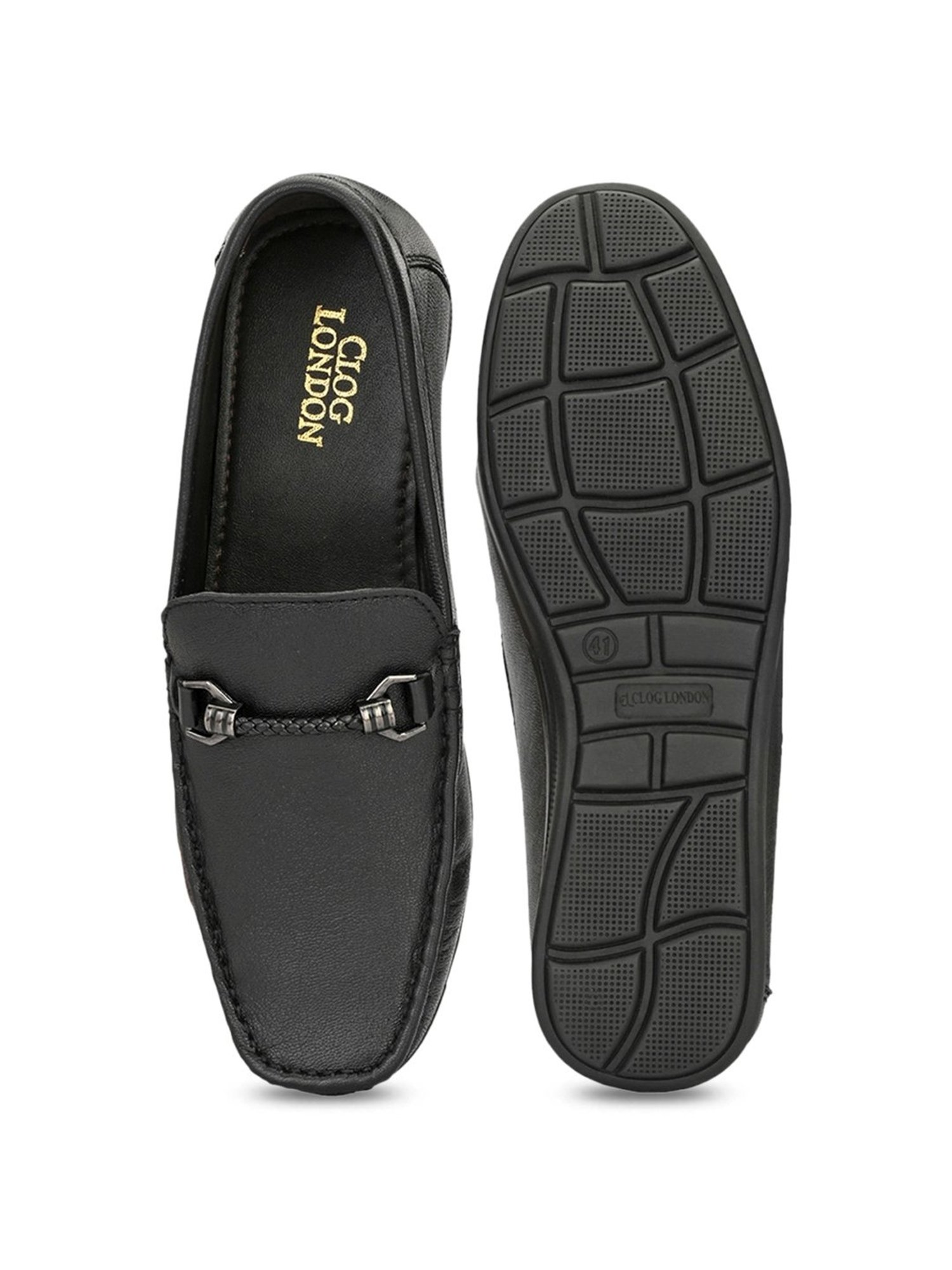 Clog London Men's Black Casual Loafers