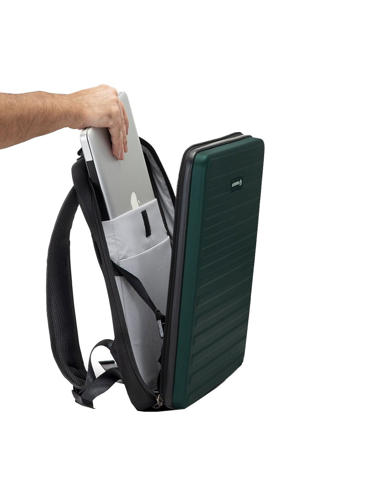 Assembly 11 Ltrs Green Hard Shell Laptop Backpack