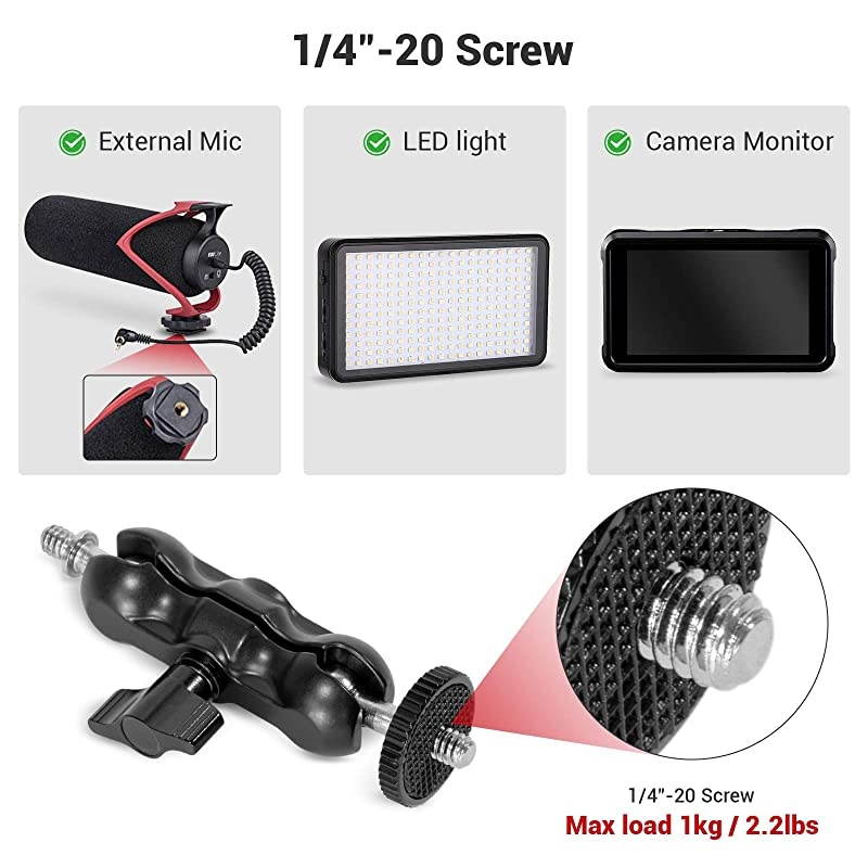 MultiFunctional Ballhead Clamp Double Ball Adapter with Bottom Clamp 2164