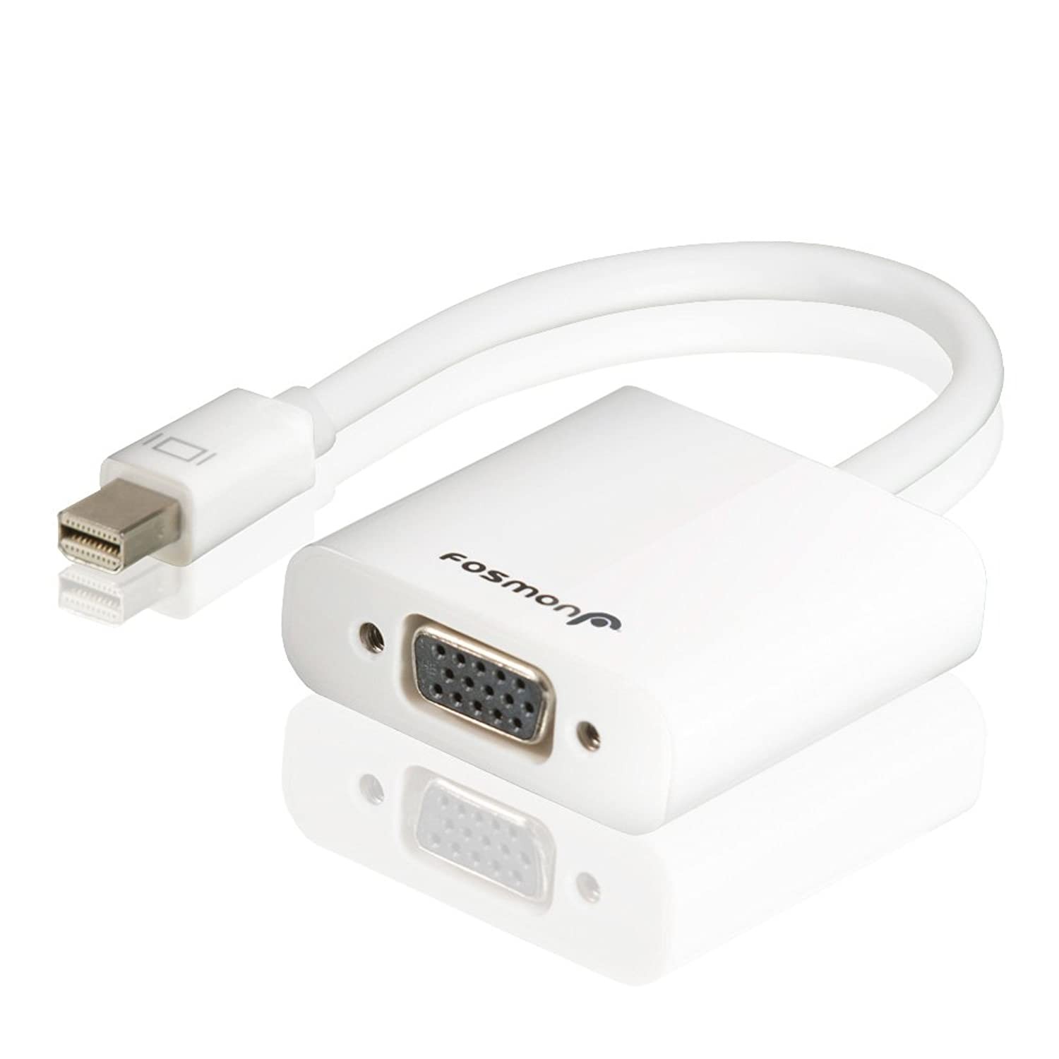 Fosmon Mini DisplayPort (MiniDP/mDP/ThunderBolt Port Compatible) to VGA Adapter Cable - Male to Female (15cm With IC) for Apple MacBook, Macbook Pro, MacBook Air, iMac, Mac Mini, Microsoft Surface Pro
