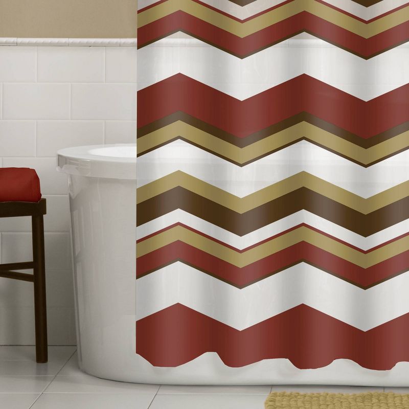 13pc Chevron PEVA Shower Curtain and Rings Set - Zenna Home