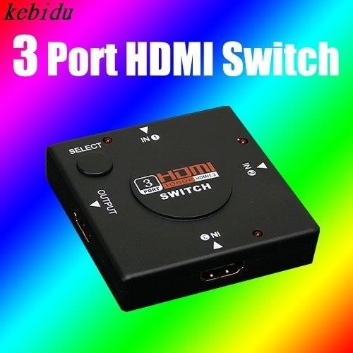 kebidu Mini 3 Port HDMI Switch Switcher HDMI Splitter 3 input 1 Output Box HDMI Selector Port Adapter Converter for HD TV 1080P