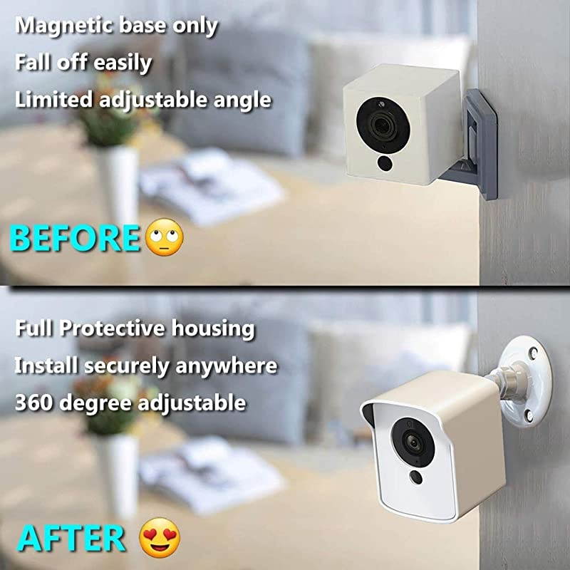 Cam Outdoor Mount Upgraded Protective Cover and 360 Degree Adjustable Wall Mount for Cam V2 Indoor Outdoor Home Security Camera White 3 Pack