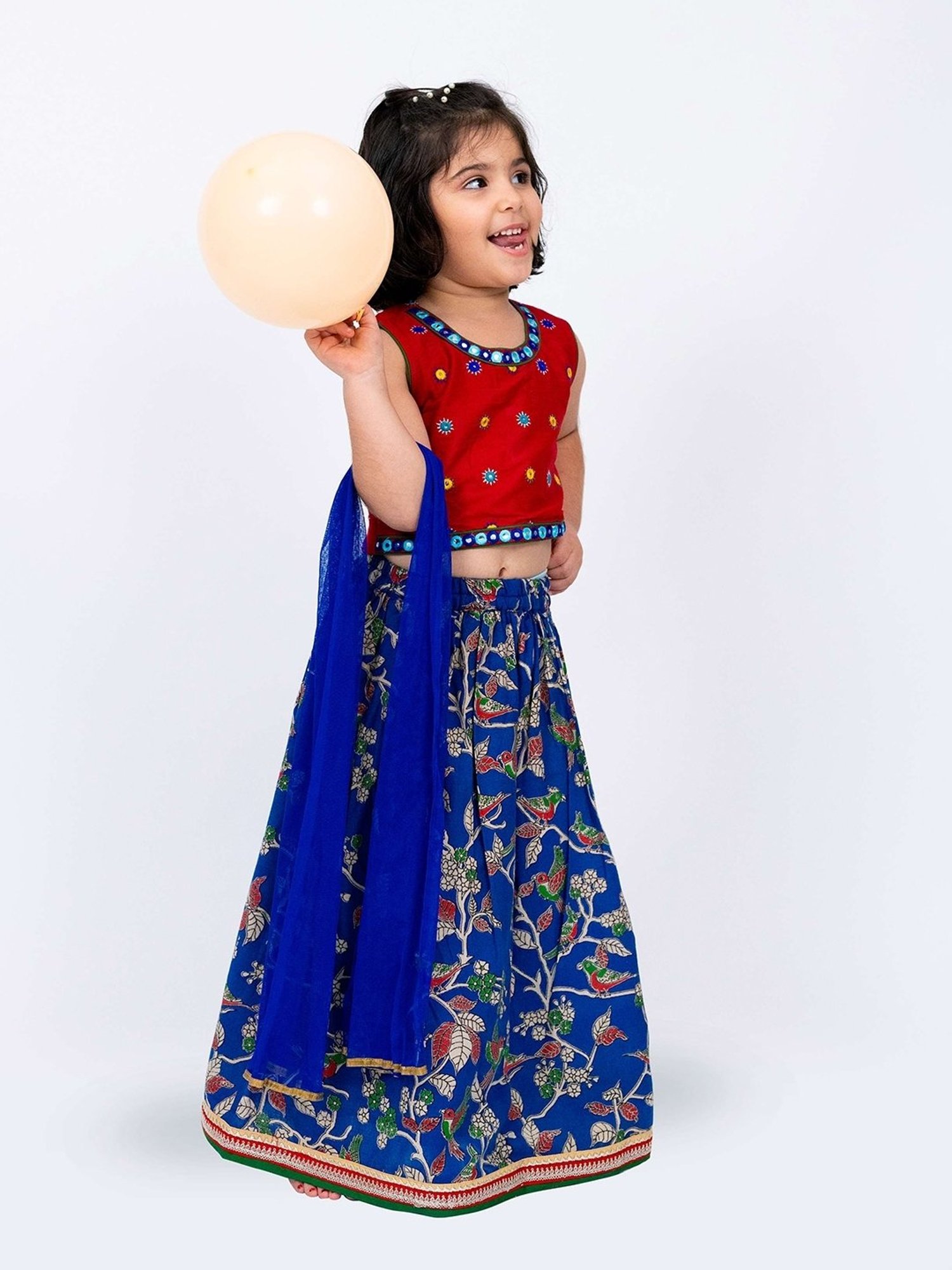 TWISHA Kids Red Embroidery Lehenga Choli